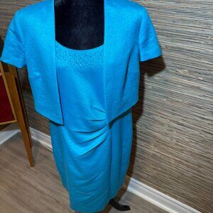 Jacques Vert Blue Dress and Jacket